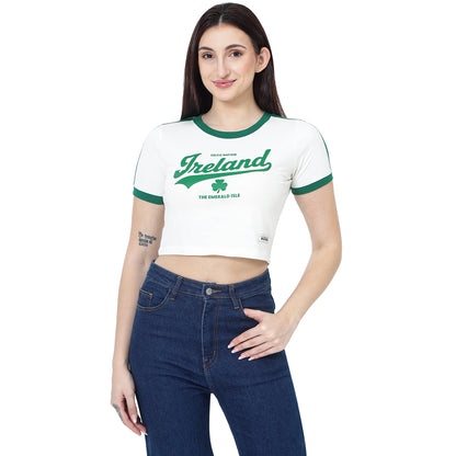 Ireland Latte & Green Cropped T-Shirt