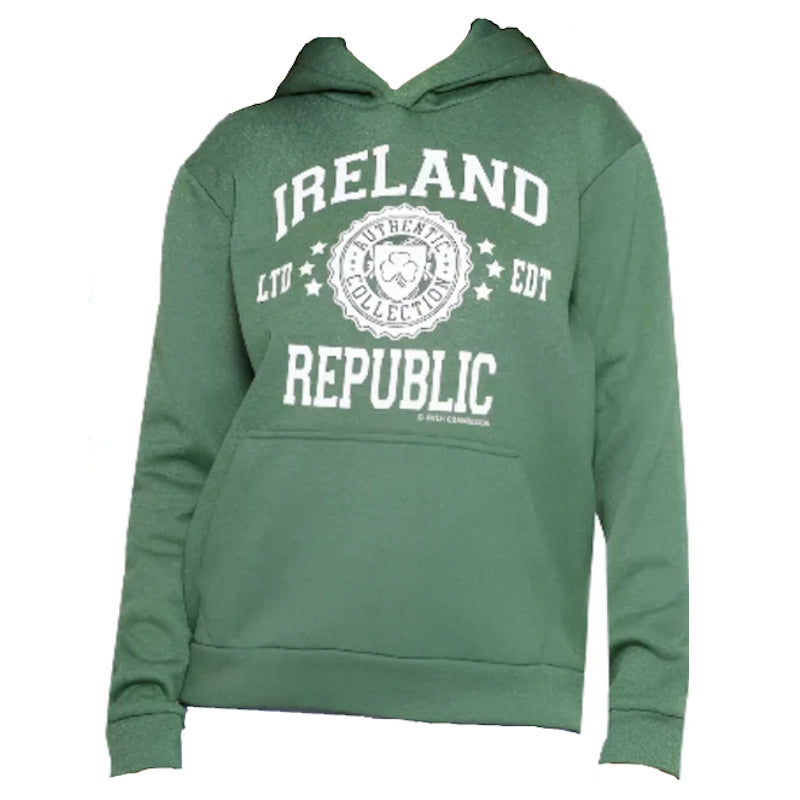 Kid's Ireland Stamp Stars Green Hoodie