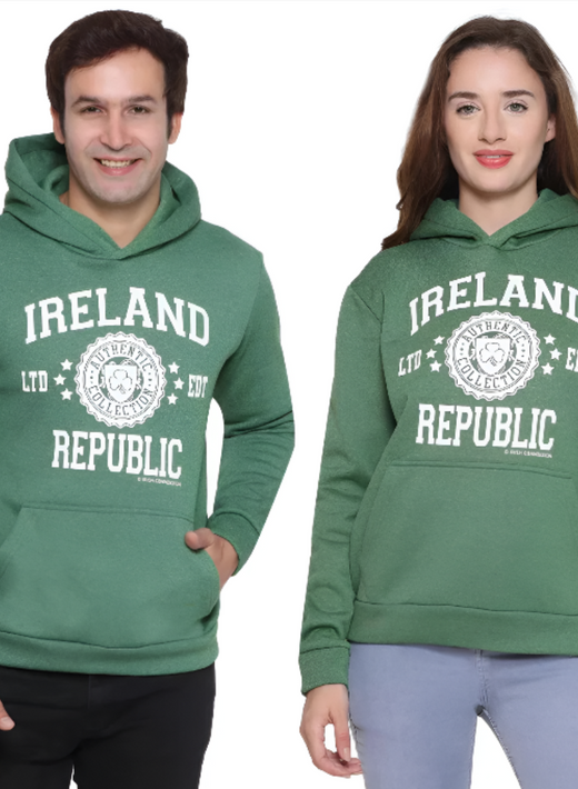 Ireland Stamp Stars Unisex Hoodie Green