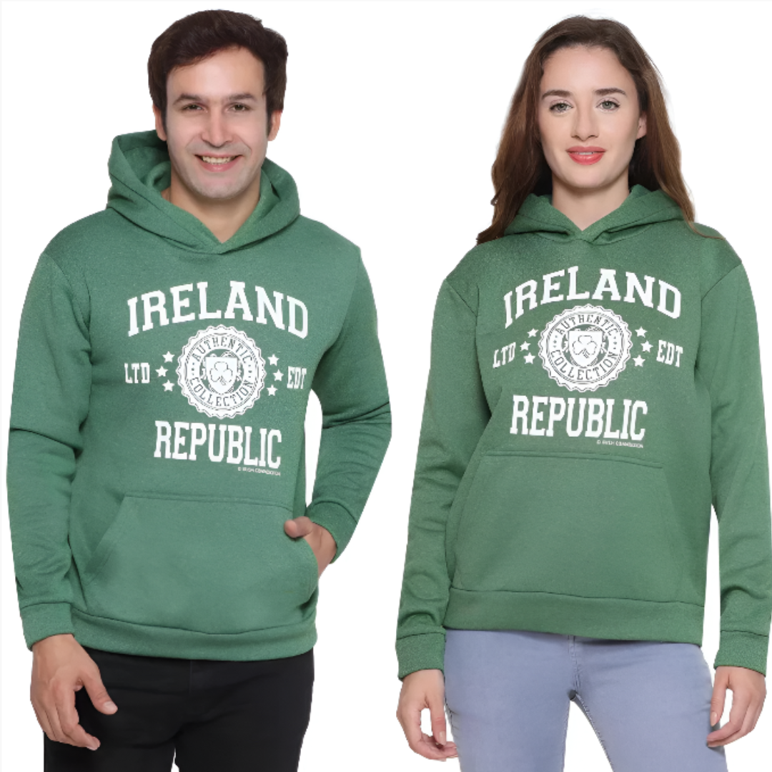 Ireland Stamp Stars Unisex Hoodie Green