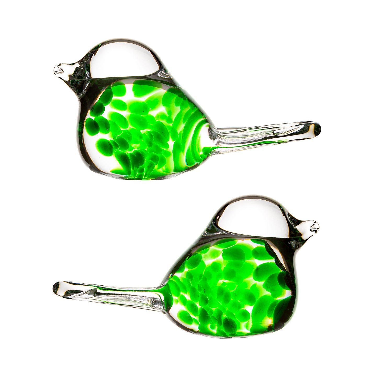 Hand Etched Irish Shamrock Love Birds Pair