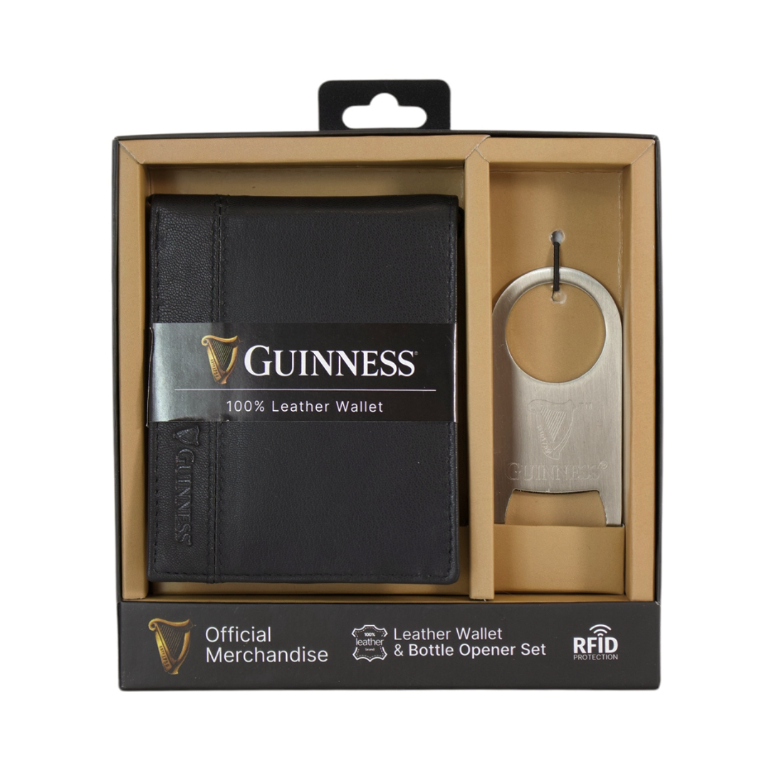 Guinness Leather Wallet And Opener Key Fob Gift Set 