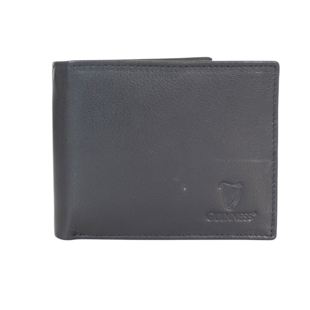 Guinness leather card holder in dark black with embossed logo