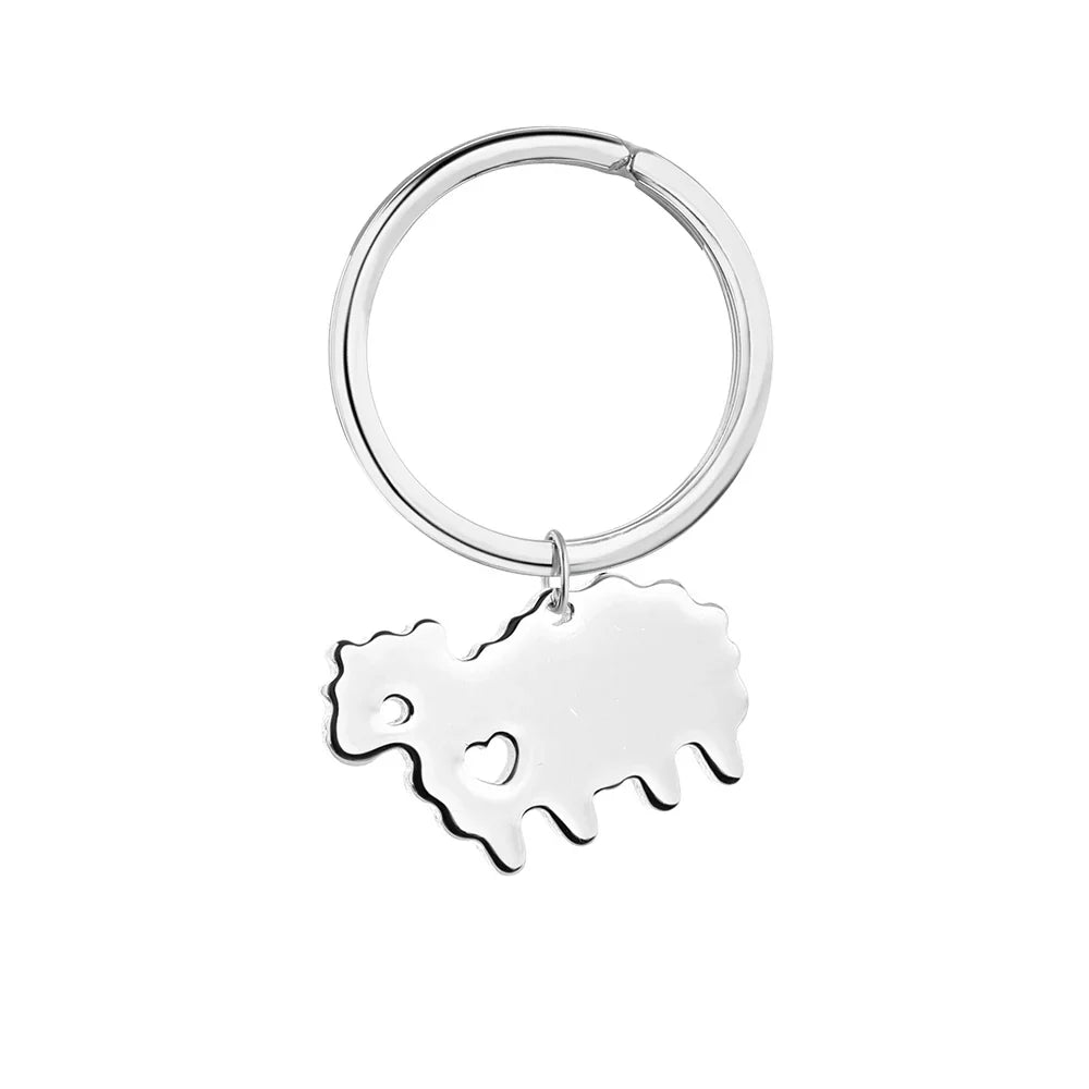 Silver plated Sheep Keyring