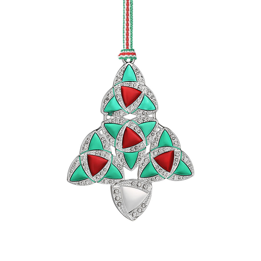 Green & Red Celtic Knot Christmas Tree Ornament