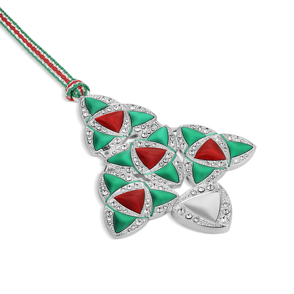 Green & Red Celtic Knot Christmas Tree Ornament 