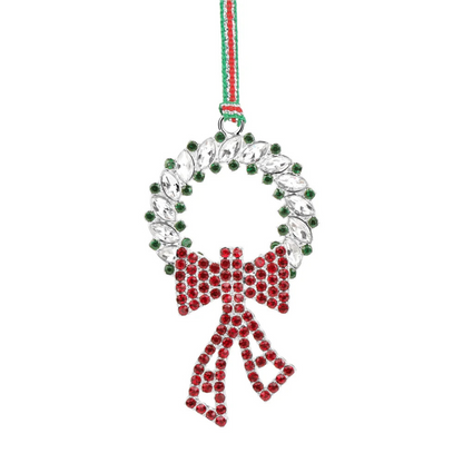 Embellished Wreath With Bow Tree Decoration