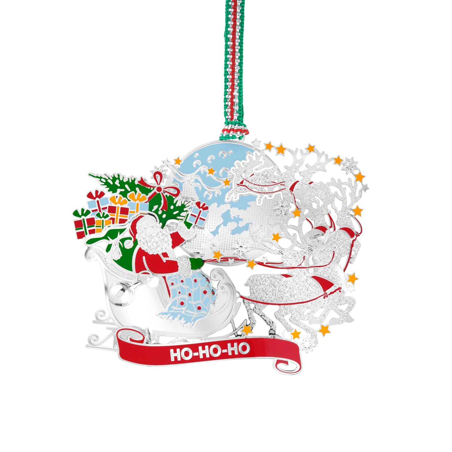 Santa in Sleigh Ho-Ho-Ho Christmas Tree Decoration
