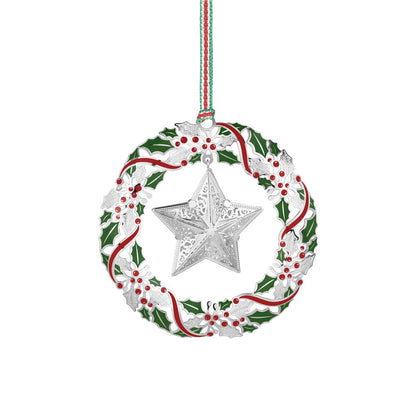 Wreath With Star Christmas Ornament