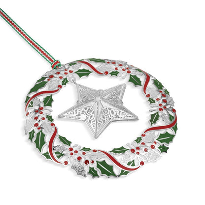 Wreath With Star Christmas Ornament