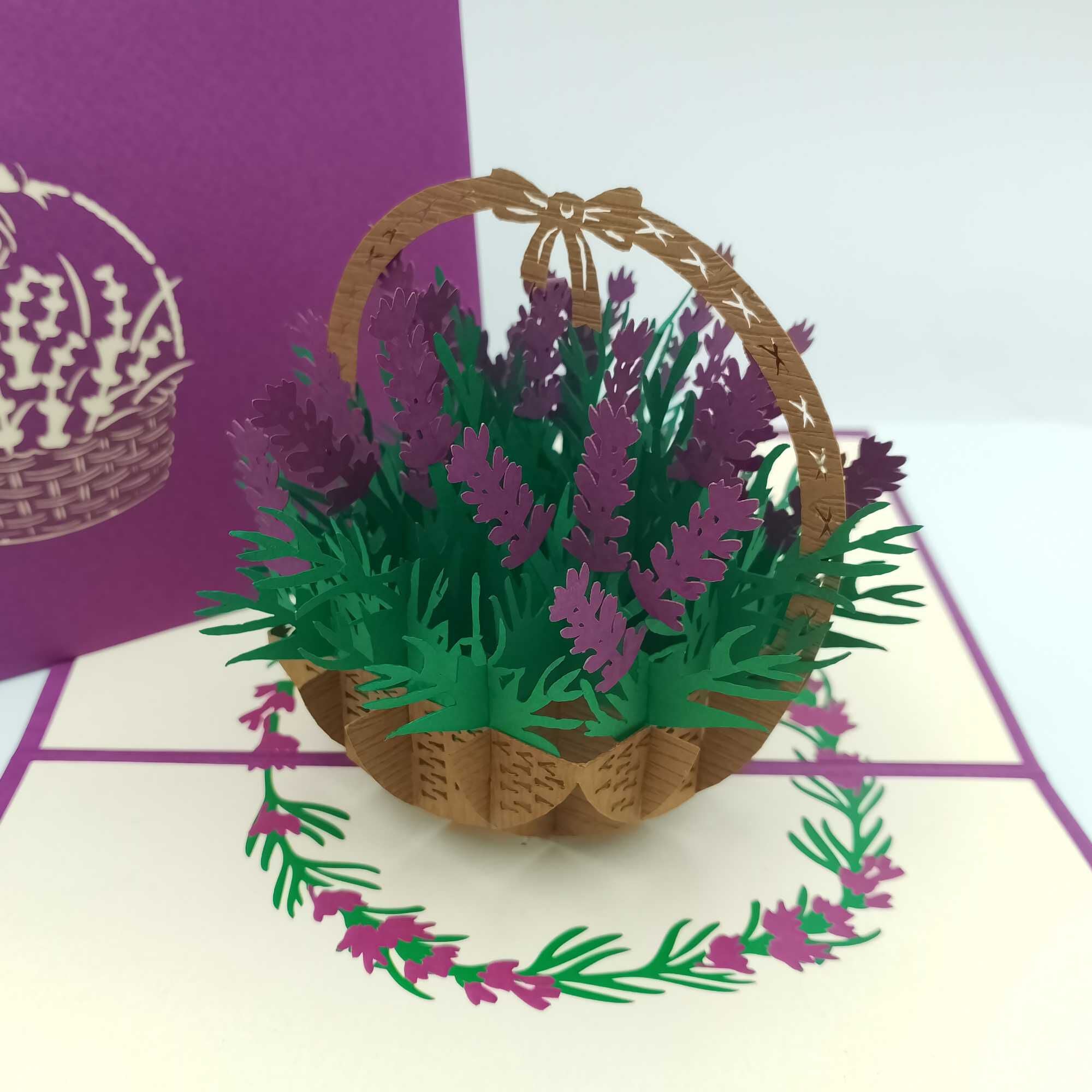 Lavender Basket Pop-up Card