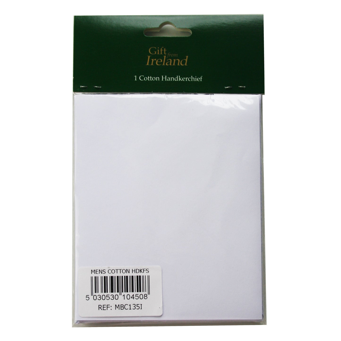 Mens Pure Cotton Handkerchief With Green Ireland & Shamrock Print
