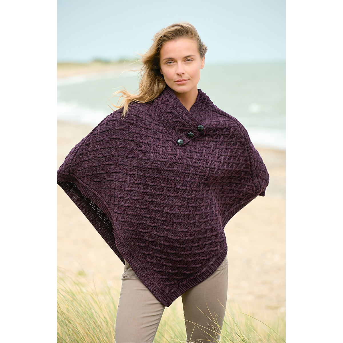 NUA Plum Super Soft Merino Poncho 