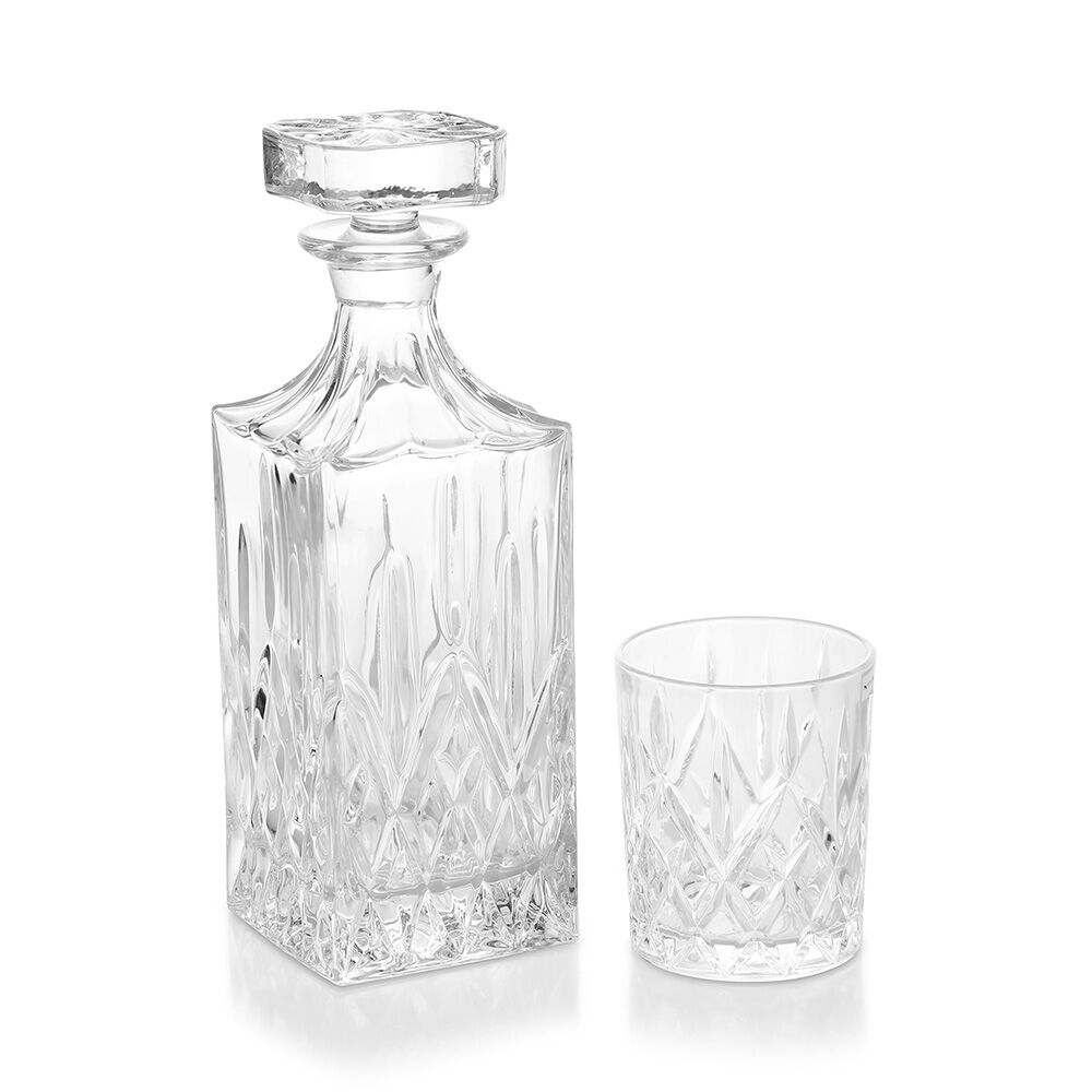 Whiskey Decanter With 6 Whiskey Glasses