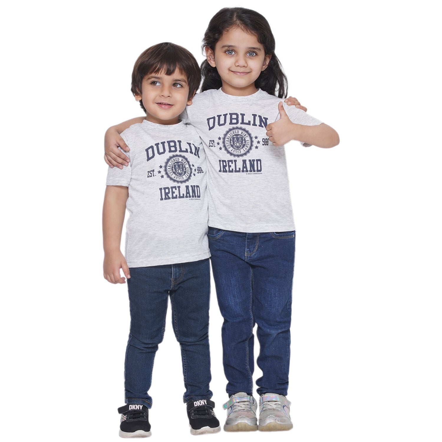 Kids Dublin 988 Stamp Stars T-Shirt Ash Grey 