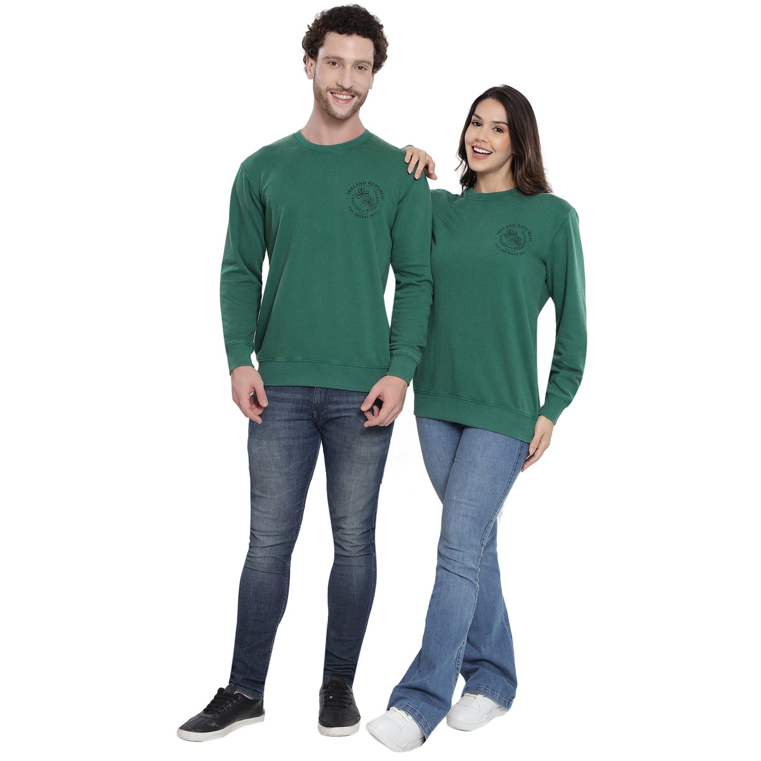 Unisex Le Shams Acid Wash Spring Green Sweatshirt 