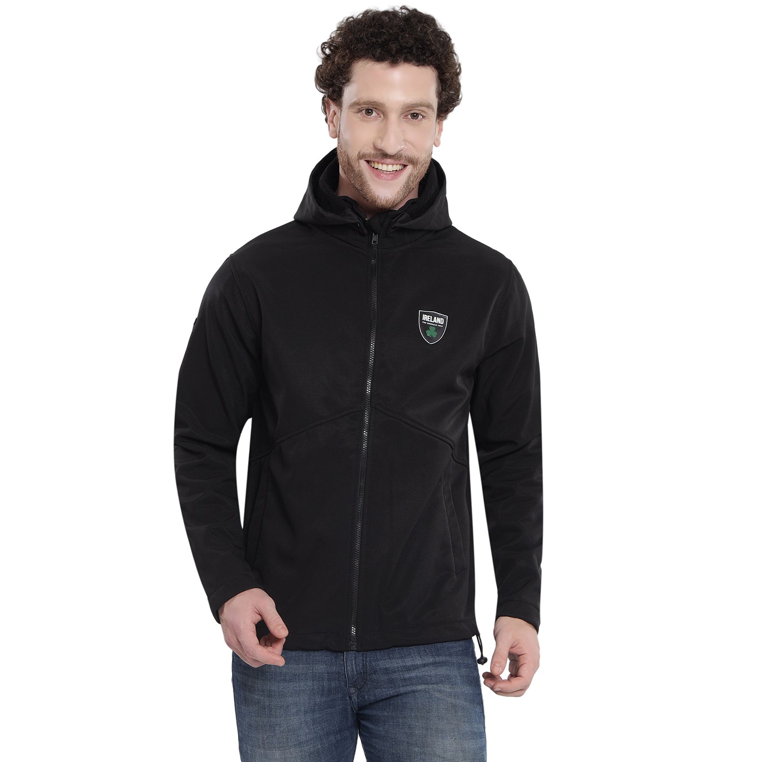 Unisex Ireland The Emerald Isle Black Softshell Jacket 