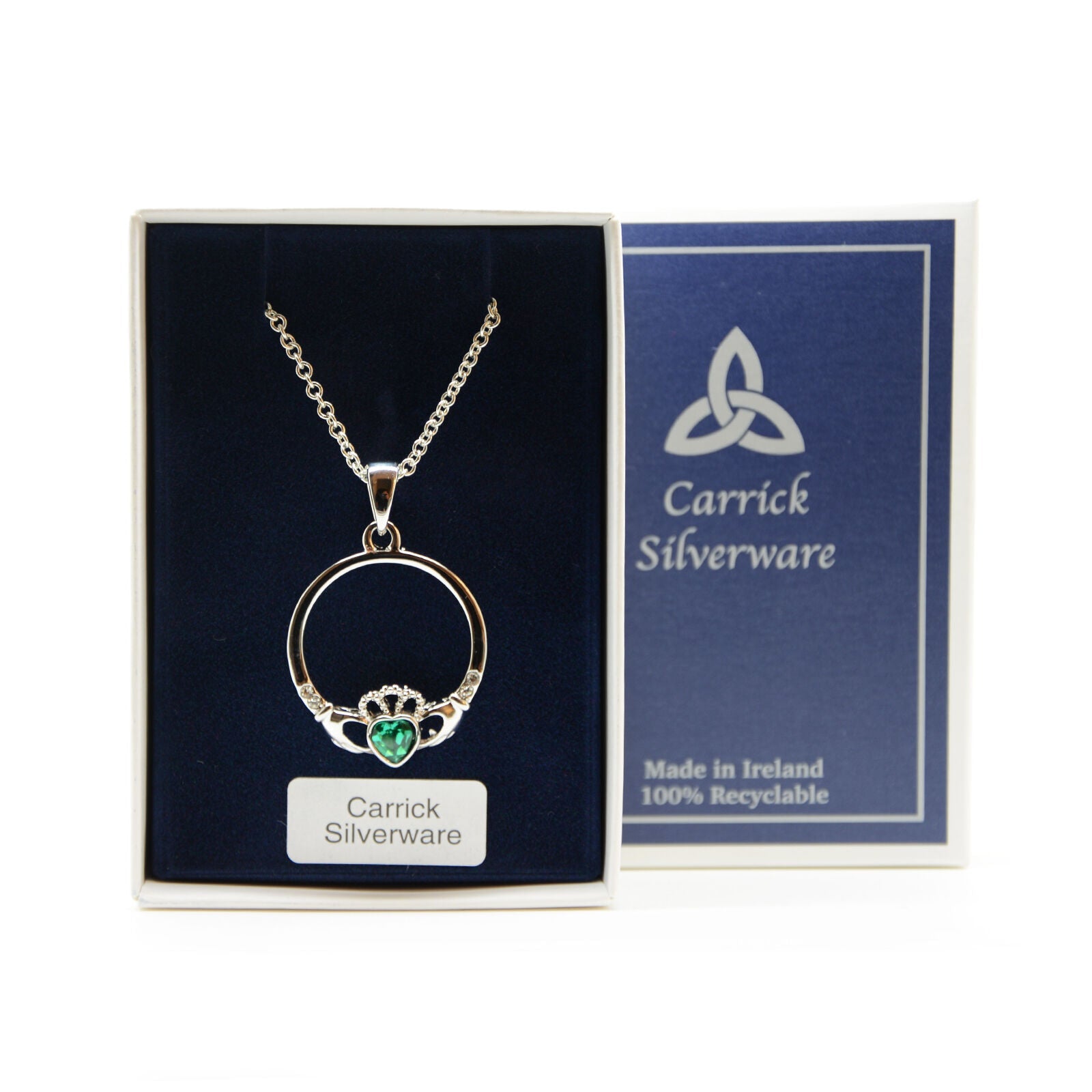 Silver Plated Celtic Claddagh Necklace 