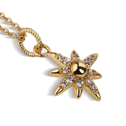 Gold Plated Star Pendant With Clear Stones Pendant