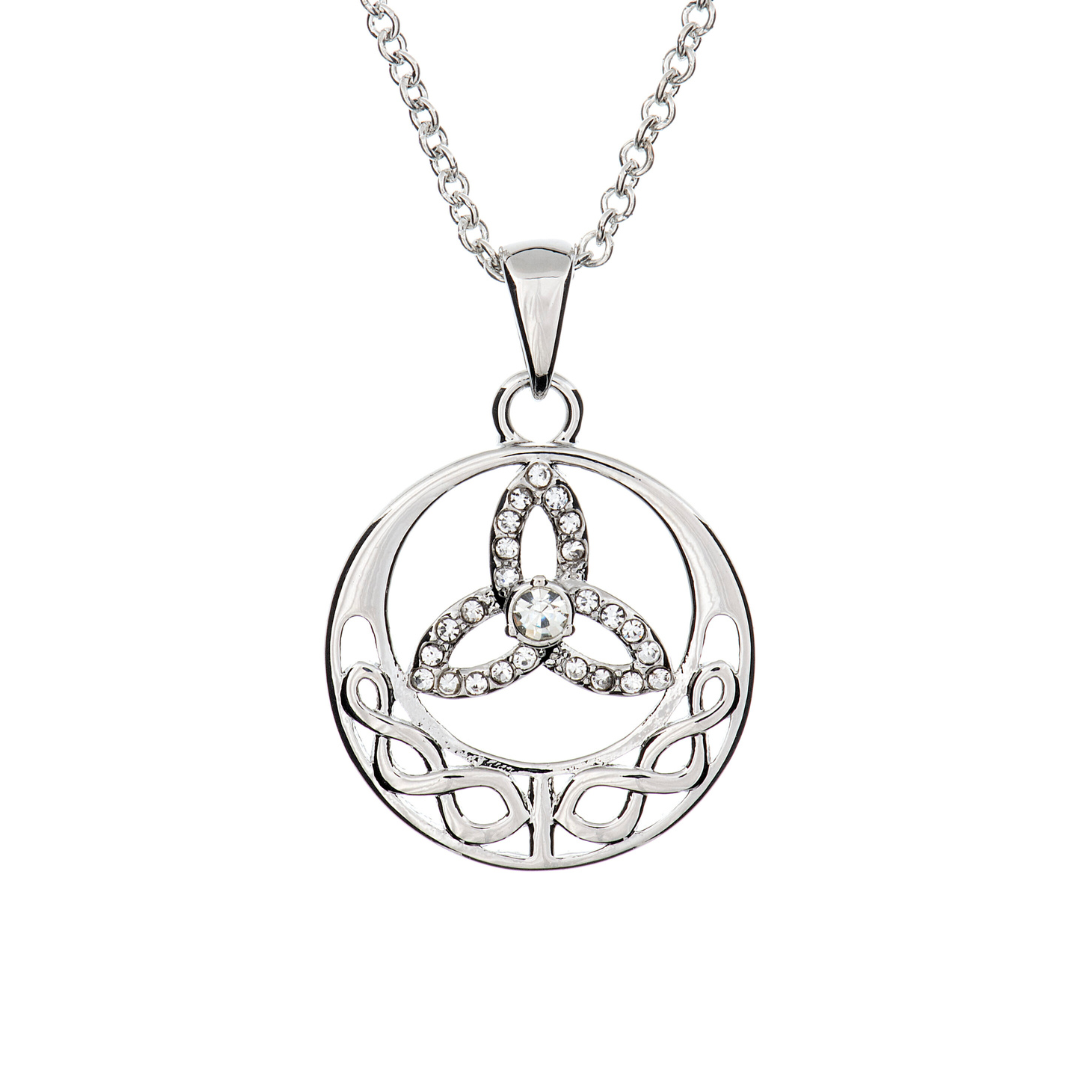 Silver Plated Carrick Silverware Celtic Knot In Filigree Circle Necklace