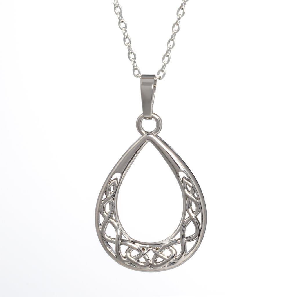 Silver Plated Drop Celtic Necklace