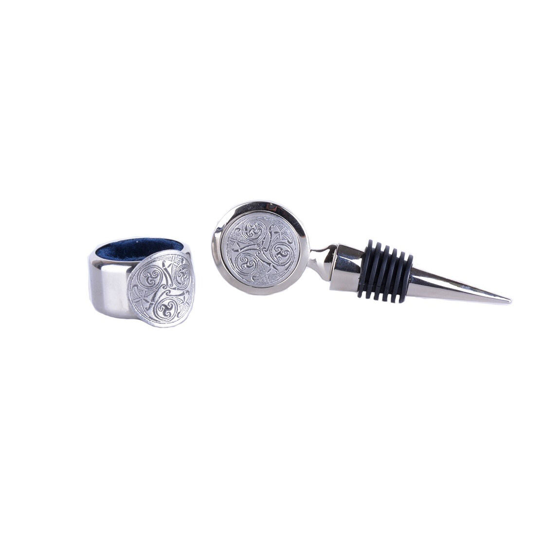 Mullingar Pewter Wine Stopper & Drip Ring Celtic Design