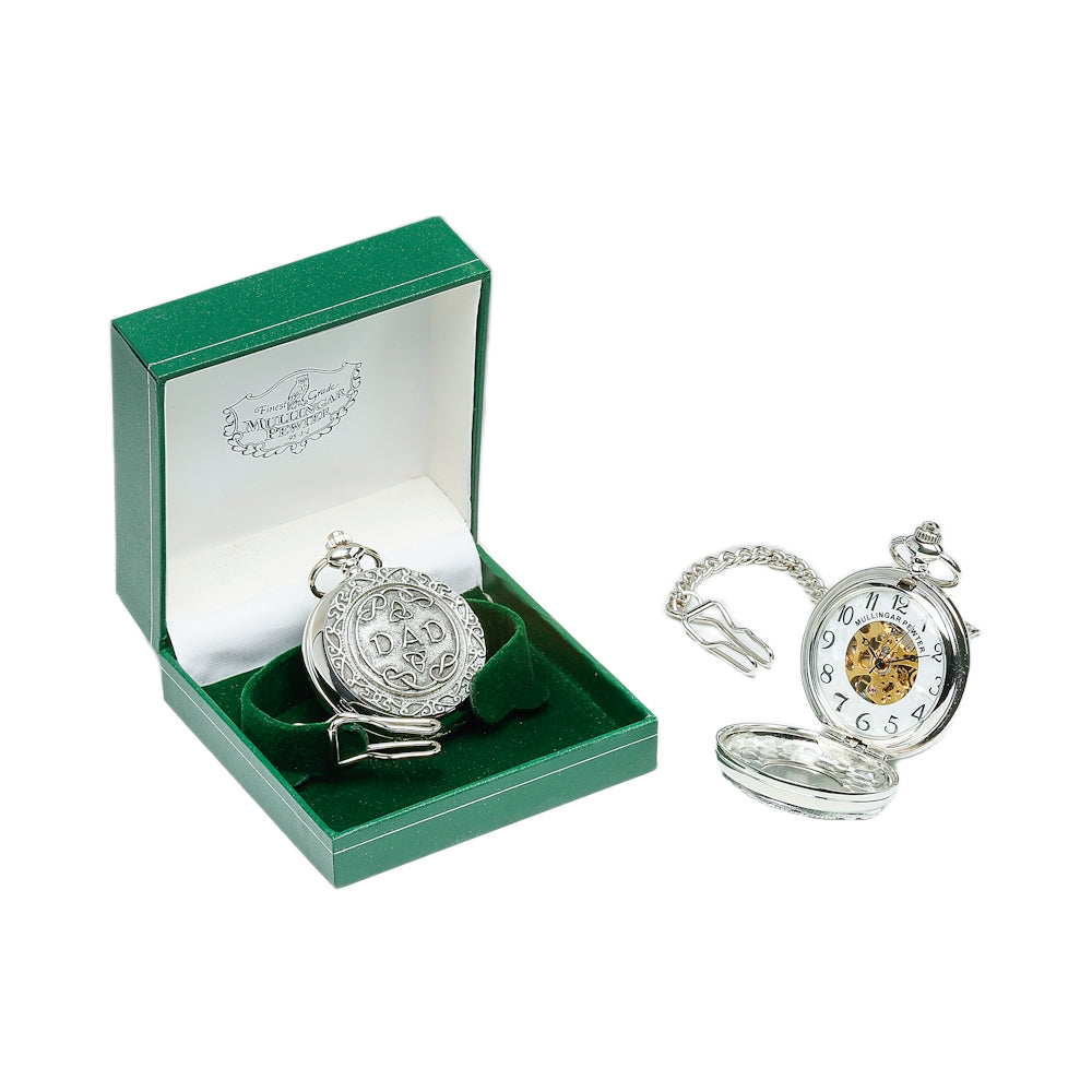 Gents Dad Inscription Pewter Pocket Watch