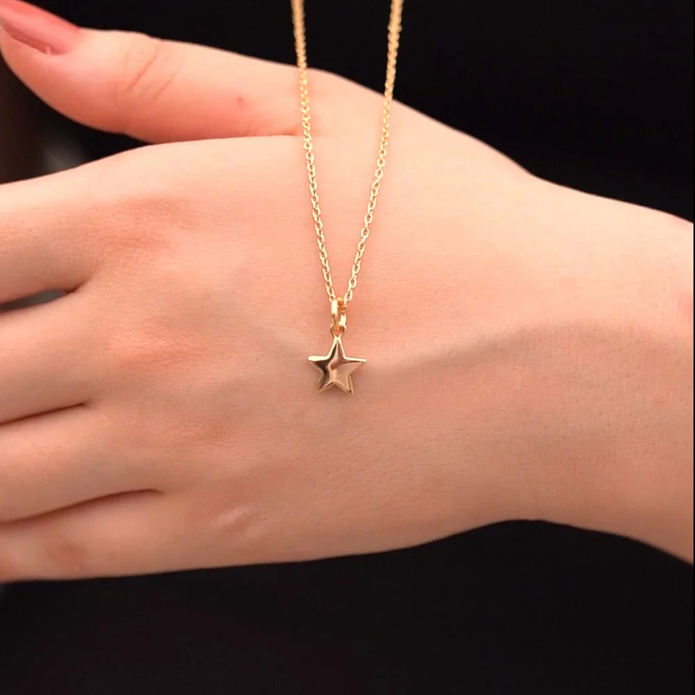14K Gold Plated Pendant With Star Pendant 