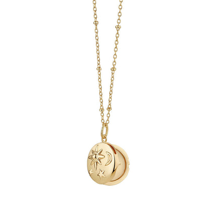 Gold Plated Amy Huberman Newbridge Silverware Locket With Sun Moon & Stars Design