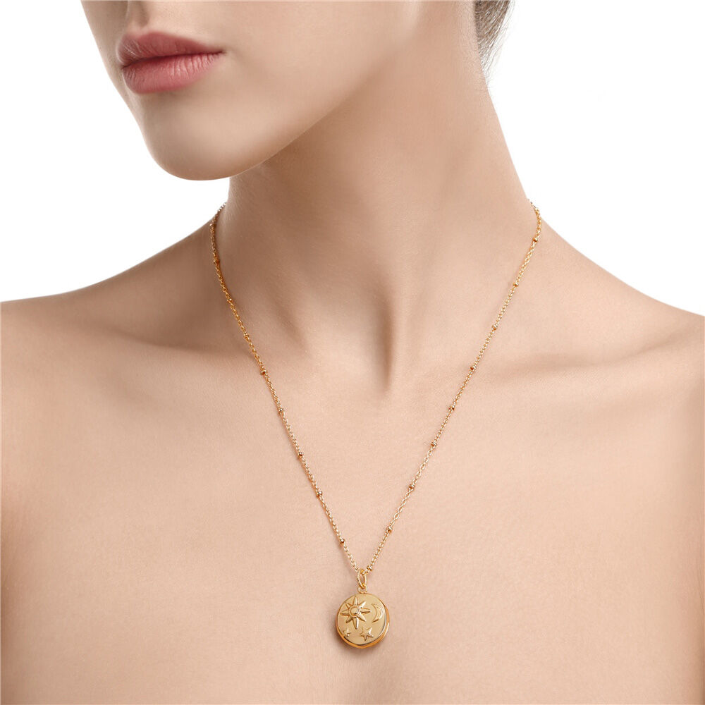 Gold Plated Amy Huberman Newbridge Silverware Locket With Sun Moon & Stars Design