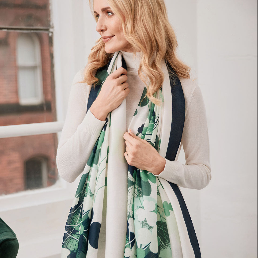Ladies Shamrock Fashion Scarf 