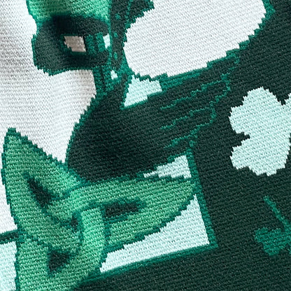 Claddagh Green and Cream Knit Scarf
