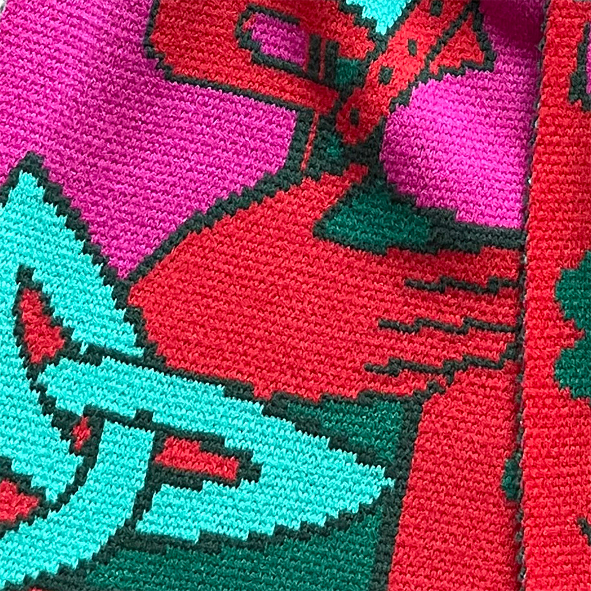 Claddagh Pink Green and Red Knit Scarf