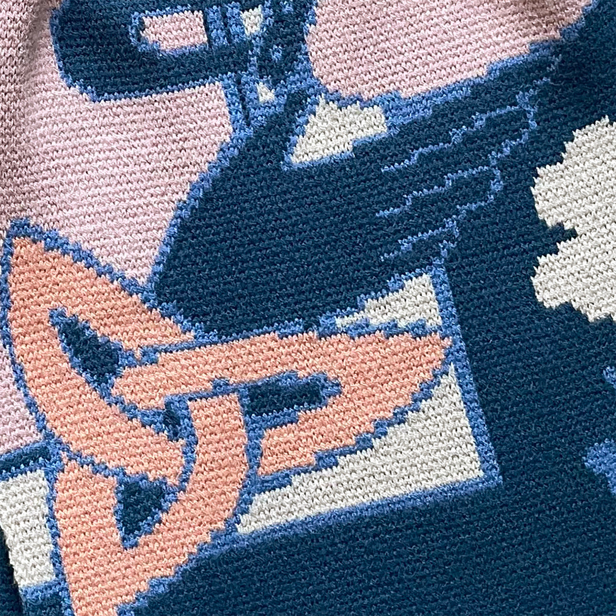 Claddagh Blue and Salmon Knit Scarf