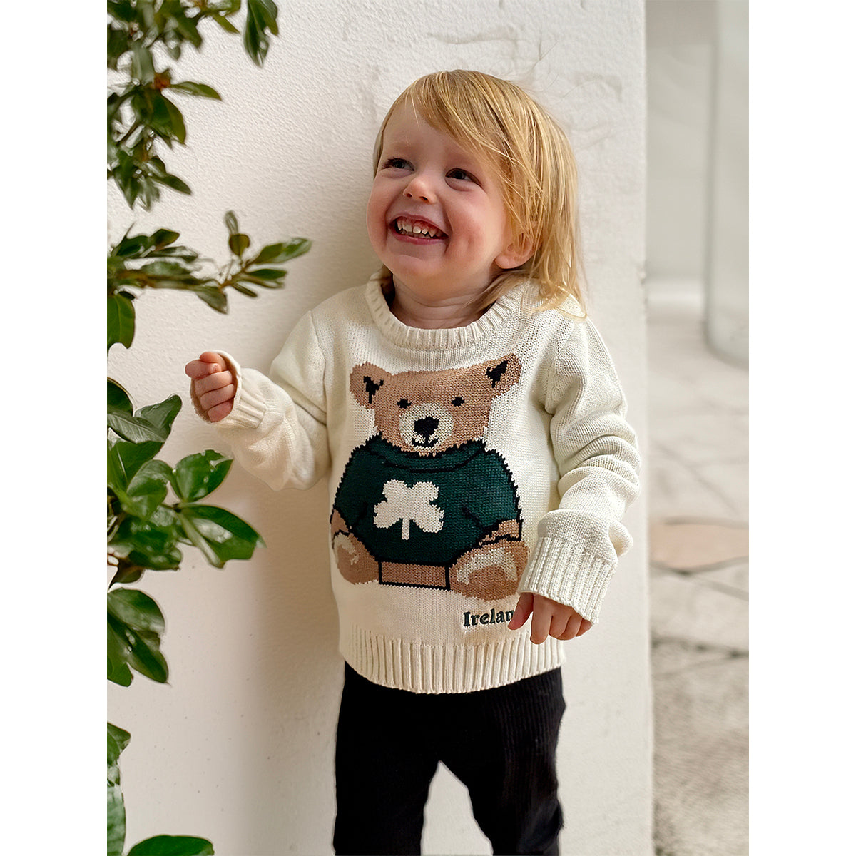 Ireland Bear Cream Kids Knitted Sweater