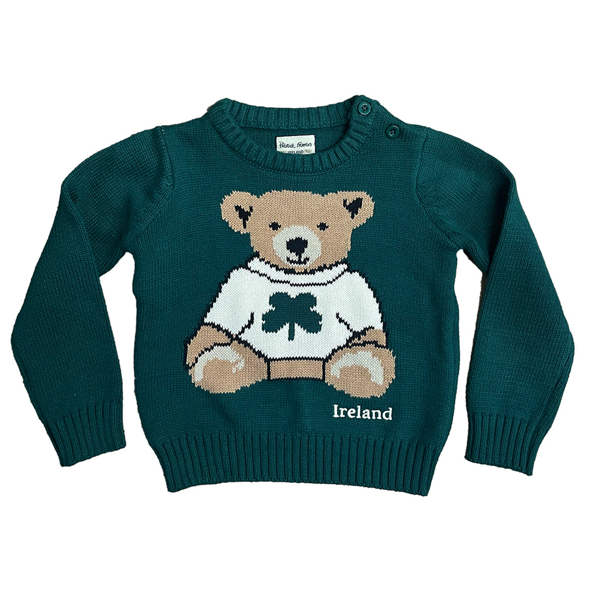 Ireland Bear Dark Green Kids Knitted Sweater