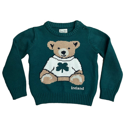 Ireland Bear Dark Green Kids Knitted Sweater