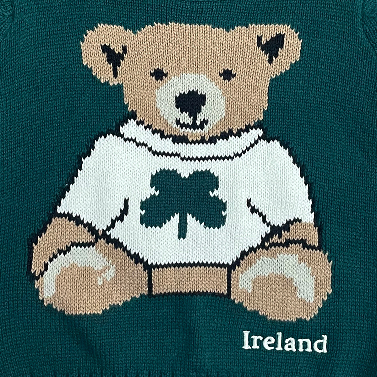 Ireland Bear Dark Green Kids Knitted Sweater