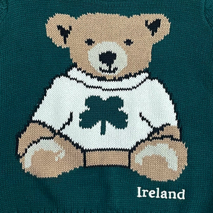 Ireland Bear Dark Green Kids Knitted Sweater