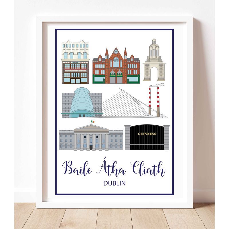 Prints Of Ireland Landmarks Of Dublin A4 Print