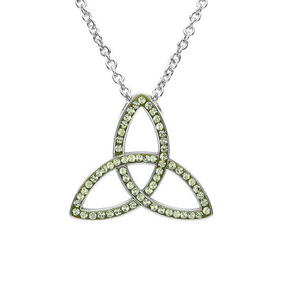 Platinum Plated Crystal Embellished Trinity Knot Pendant