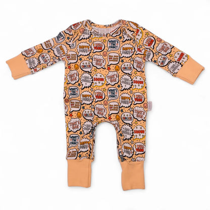 What's The Craic Orange Baby Zip Onesie