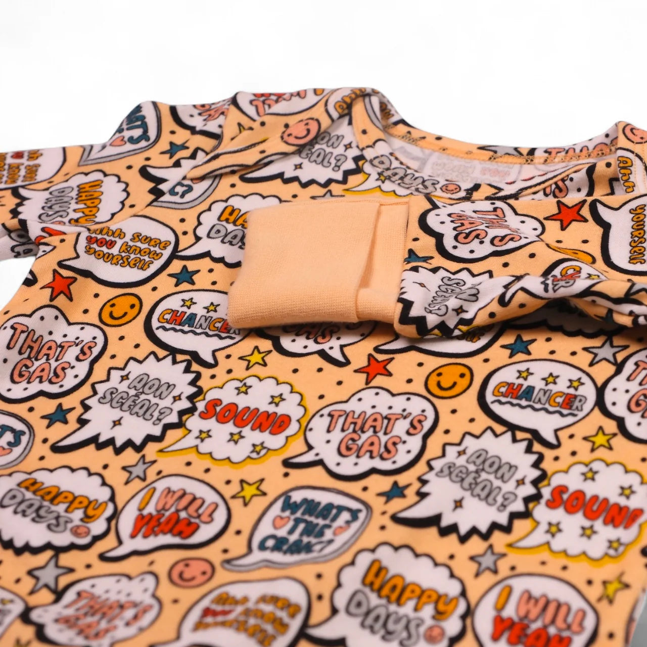 What's The Craic Orange Baby Zip Onesie