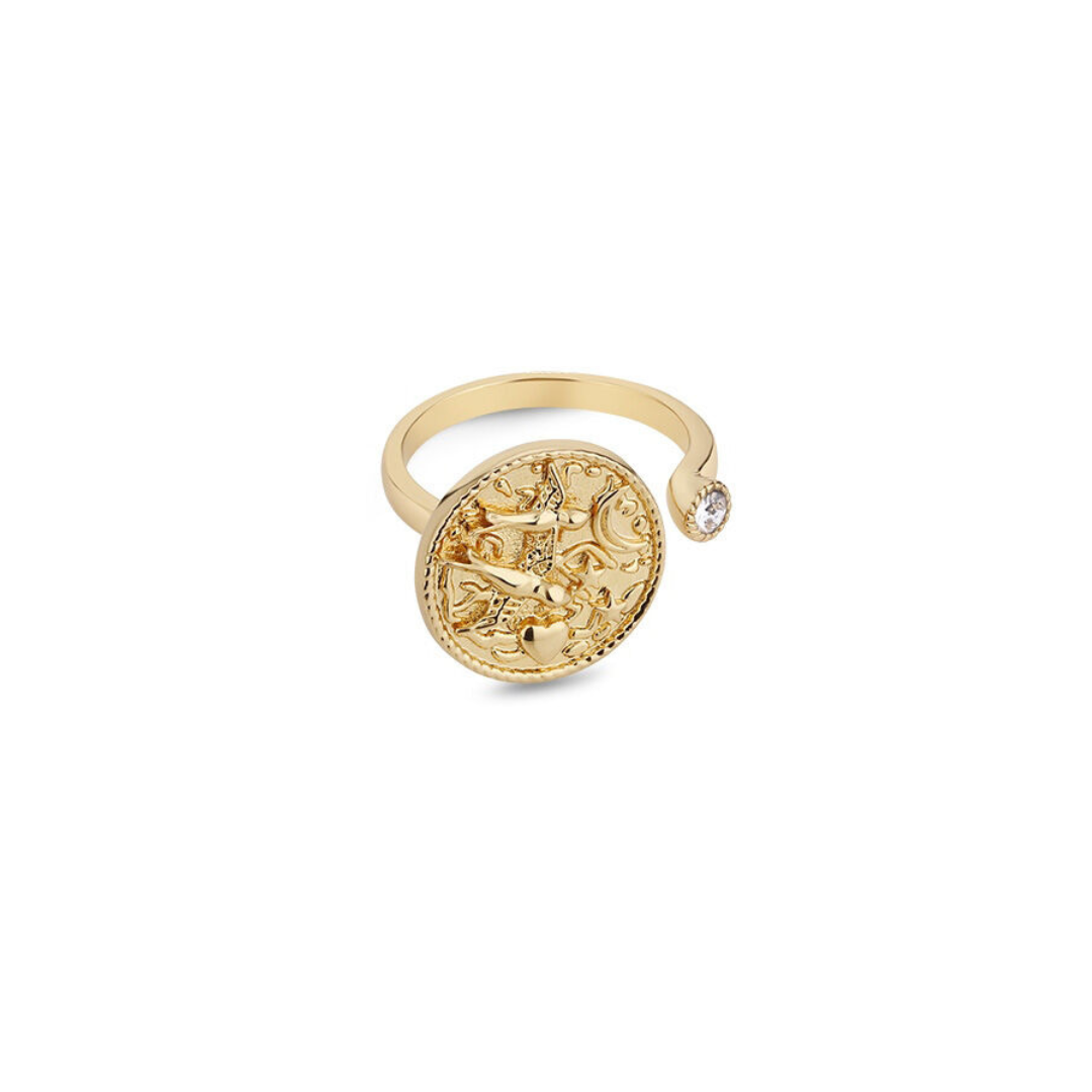 Gold Plated Amy Huberman Newbridge Silverware Ring With Clear Stone 