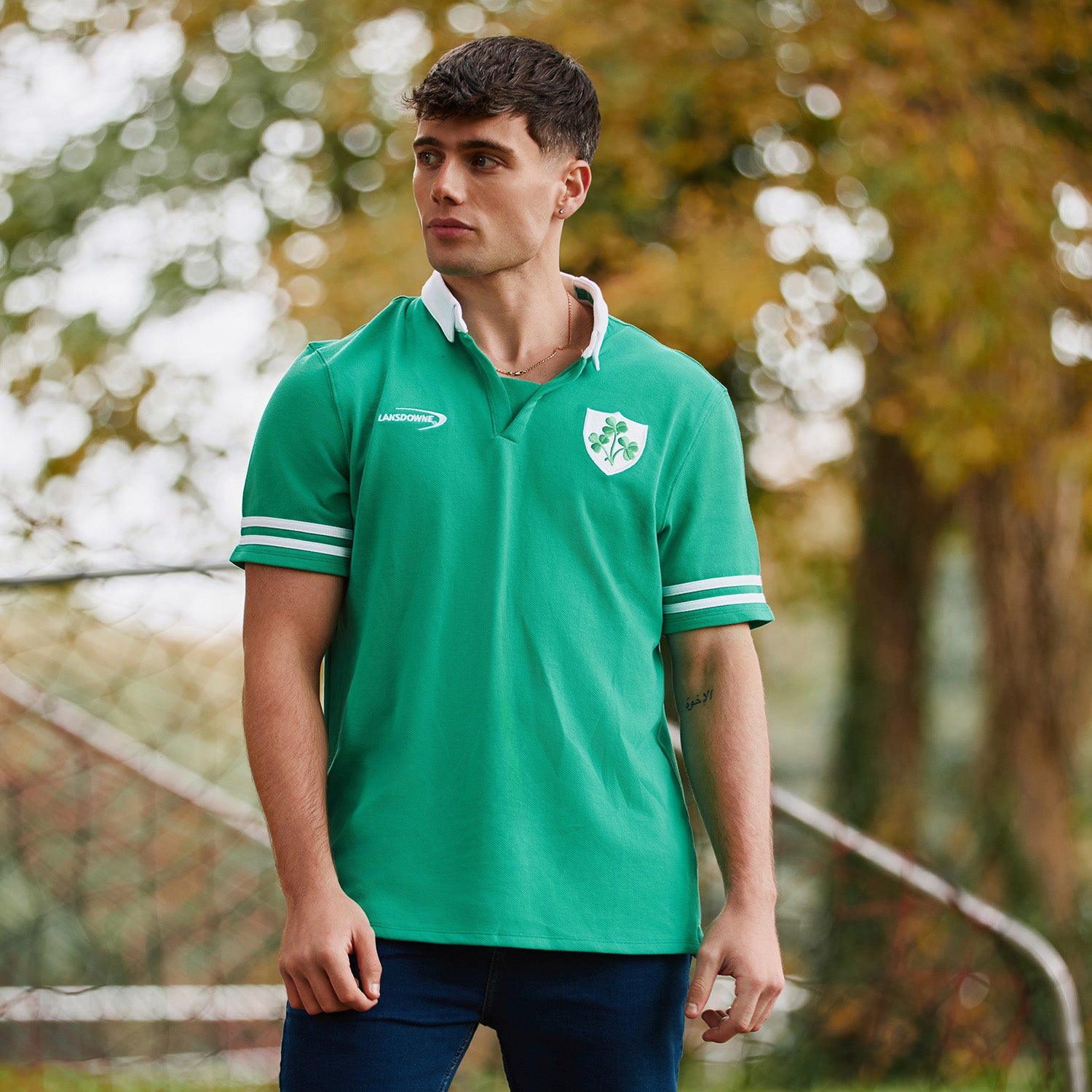 Landsdowne Ireland Shamrock Classic Green Polo Shirt 