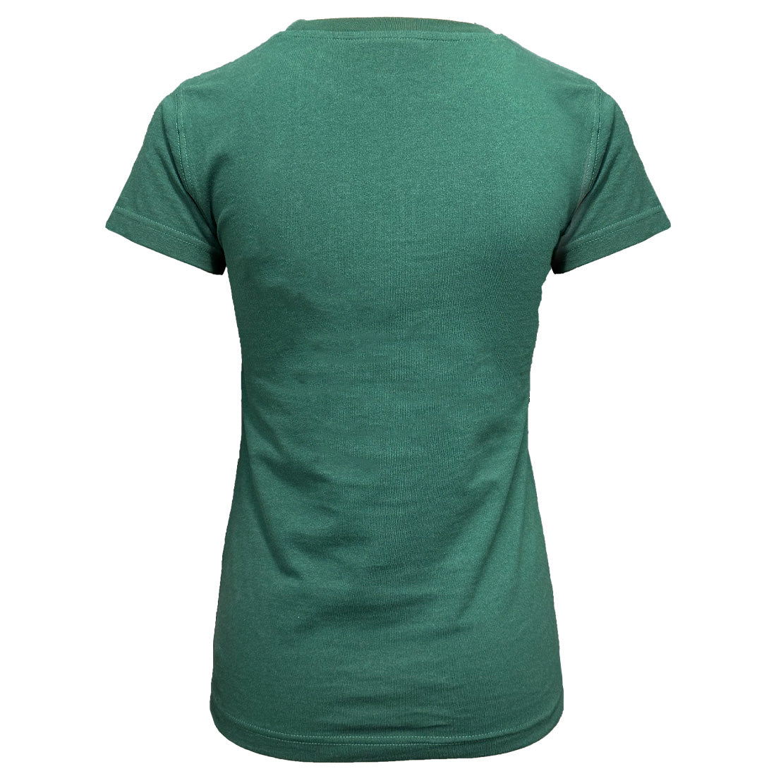 Back view of emerald green Ladies T-shirt with short sleeves.