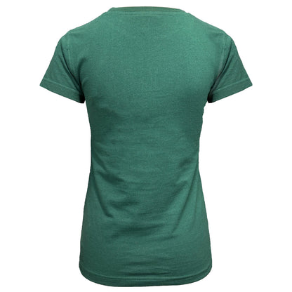 Back view of emerald green Ladies T-shirt with short sleeves.