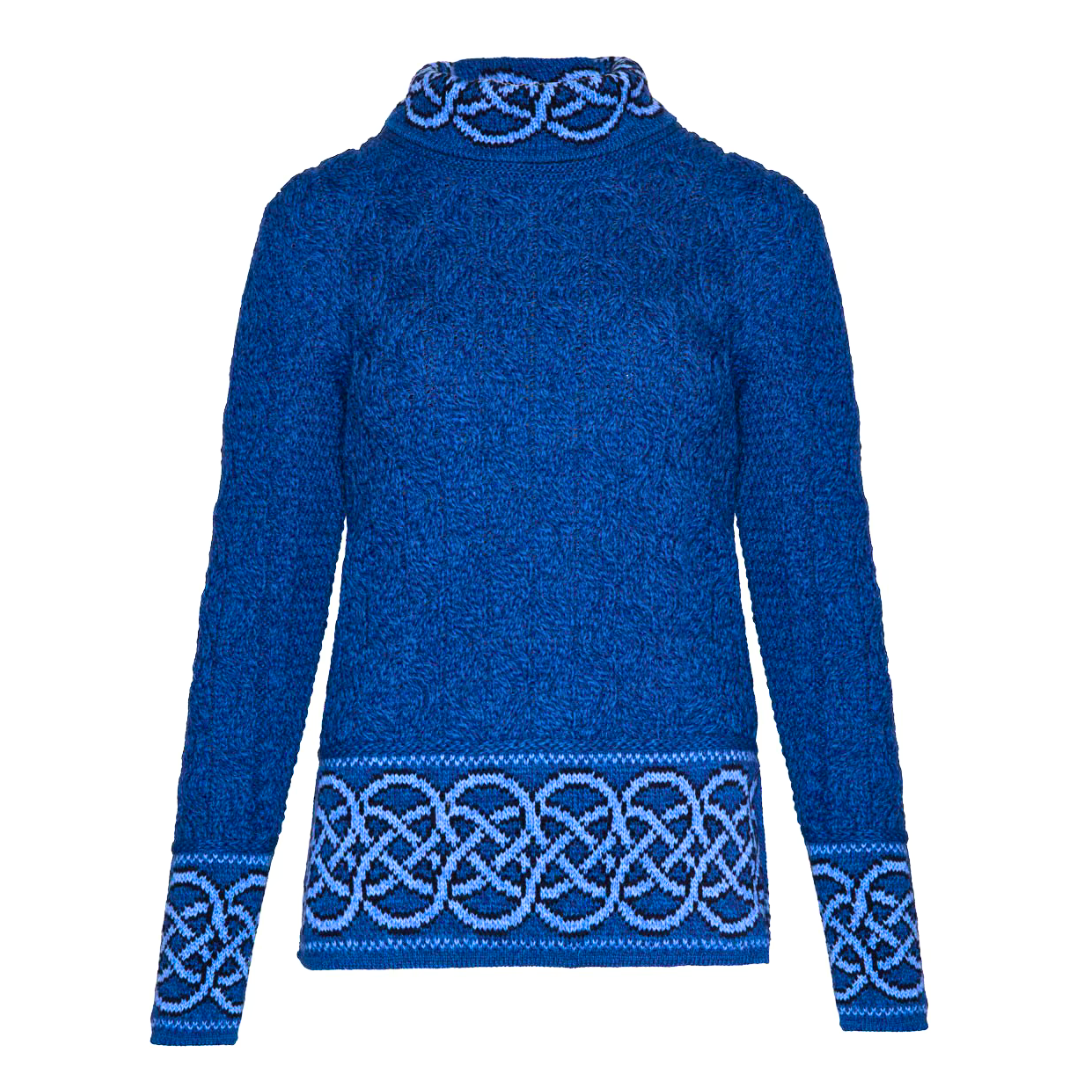 Ladies Ranelagh Jacquard Blue Sweater 
