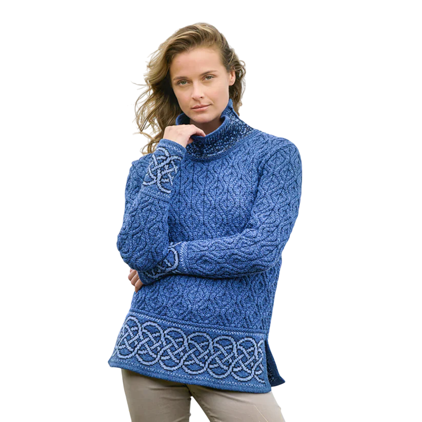Ladies Ranelagh Jacquard Blue Sweater