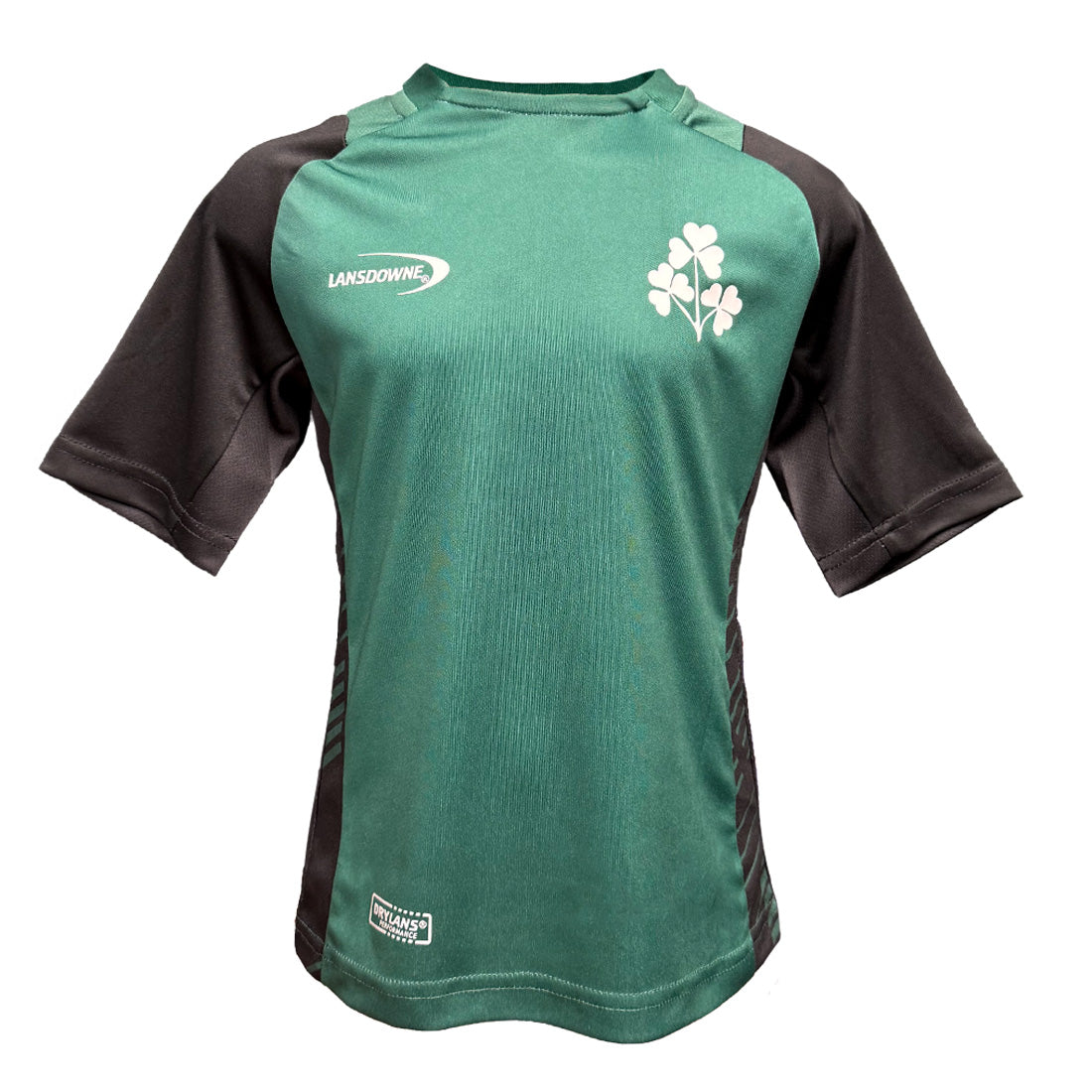 Ireland Kids Green and Black Shamrock Performance Top